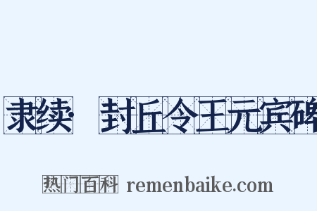隶续·封丘令王元宾碑是什么意思的图片